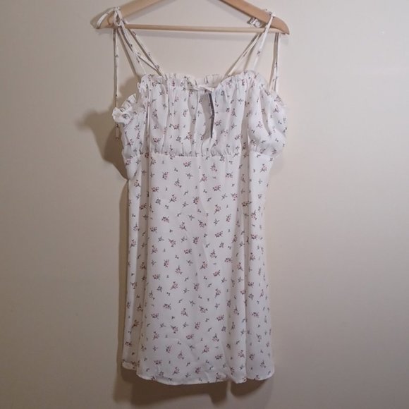 Lulus Wildflower  White Floral Print Tie-Strap Mini Dress - Picture 5 of 11
